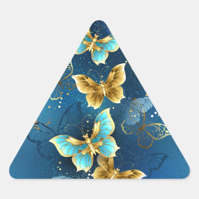 Adesivo Triangular Borboletas de ouro (Frente)