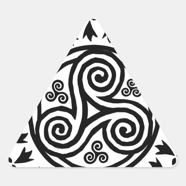 Adesivo Triangular Breton triskel e herminas (Frente)