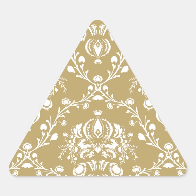 Adesivo Triangular Cacau e Cream Damask (Frente)