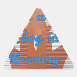 Adesivo Triangular "Cachorro da Noite Caminhando Pão" - Odeio Caminha