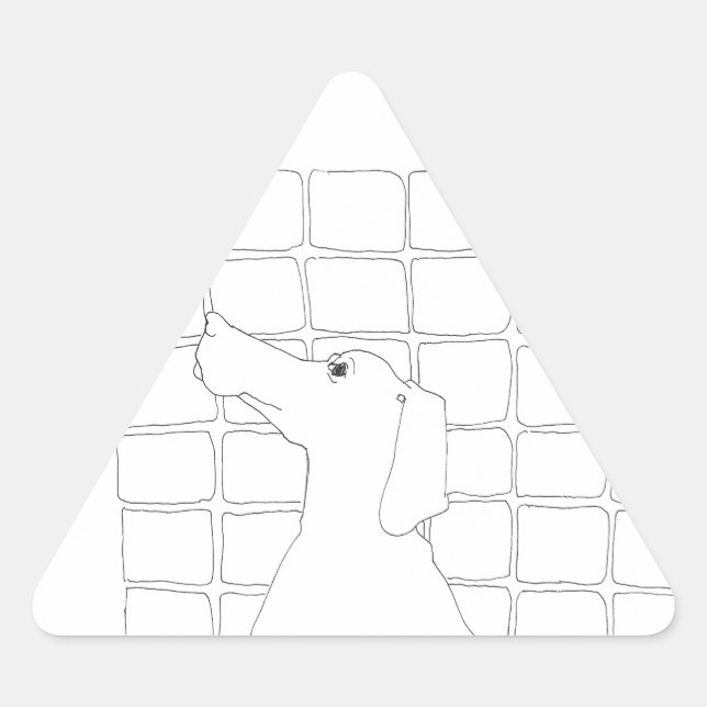 Adesivo Triangular Cachorro Original Desenho Chinês Ano 2018 Pau 3 (Frente)