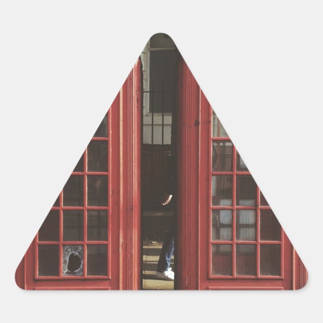 Adesivo Triangular Caixa telefônica de Londres (Frente)