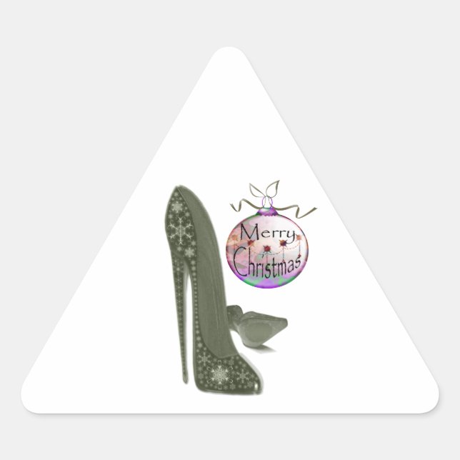 Adesivo Triangular Calçado Stiletto de Natal e Presentes de Arte Borr (Frente)