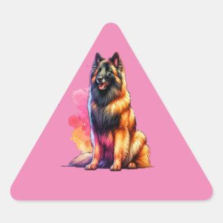 Adesivo Triangular Cão de Tervuren belga