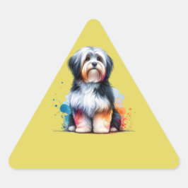 Adesivo Triangular Cão Havanês