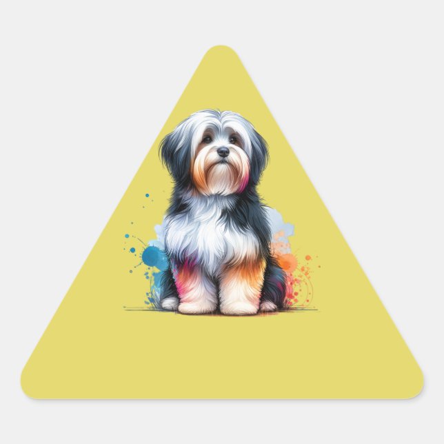 Adesivo Triangular Cão Havanês (Frente)