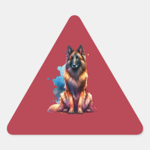 Adesivo Triangular Cão Laekenois belga