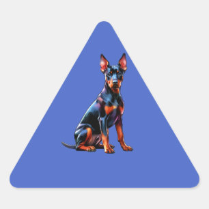 Adesivo Triangular Cão-Pinscher Alemão