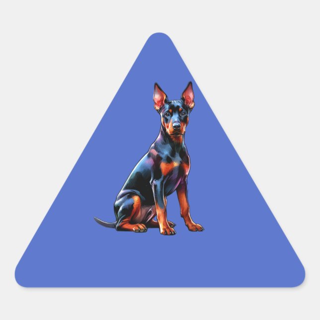 Adesivo Triangular Cão-Pinscher Alemão (Frente)