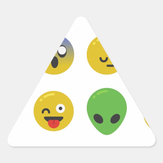 Adesivo Triangular Cara feliz Emoji (Frente)