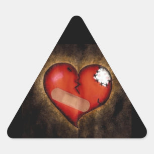 Adesivo Triangular Cardíaco quebrado/adesivo de triângulo cardíaco