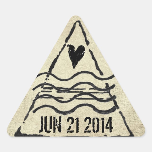 Adesivo Triangular Carimbo de Carimbo de Passaporte Datado (Frente)