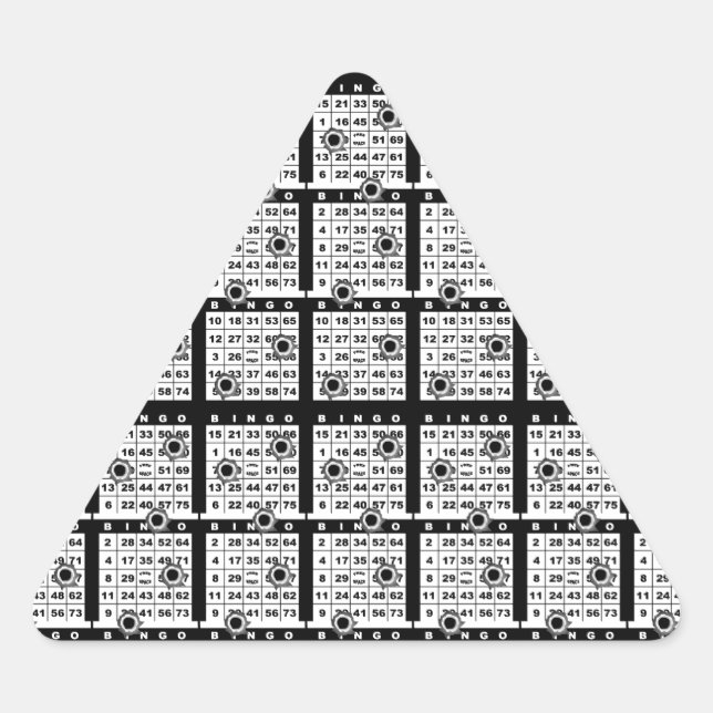 Adesivo Triangular Cartões Bingo Pretos (Frente)