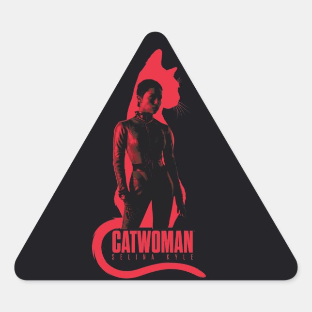 Adesivo Triangular CatWomen Selina Kyle Cat Silhouette (Frente)