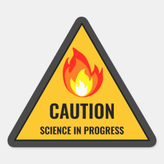 Adesivo Triangular Caution Science in Progress