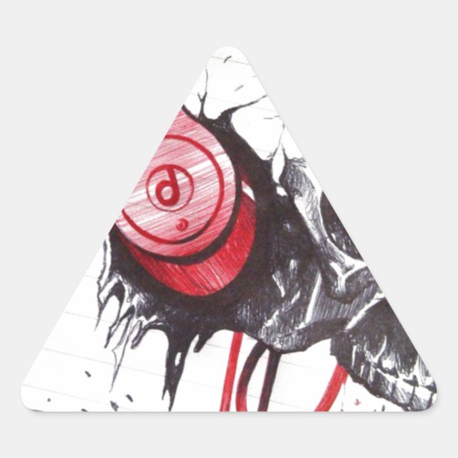 Adesivo Triangular Caveira com Fones de ouvido (Frente)