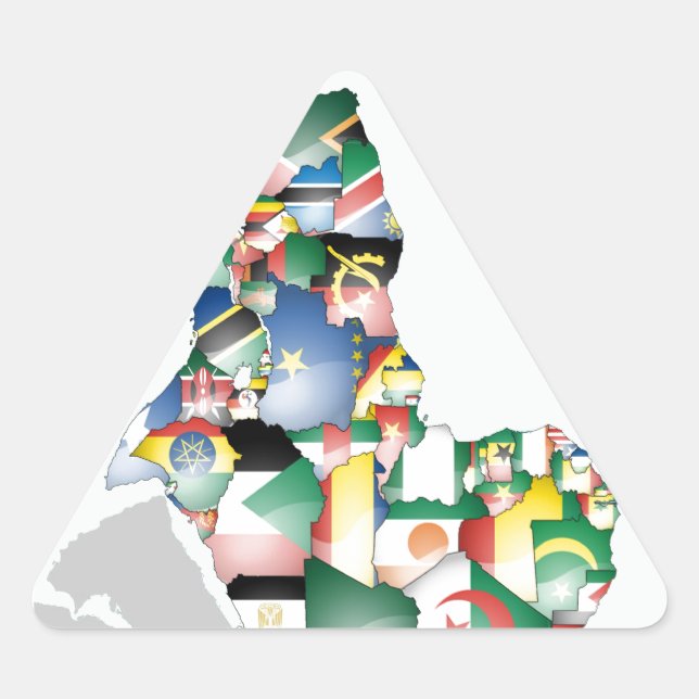 Adesivo Triangular Celebração da África em Design de Bandeiras (Frente)