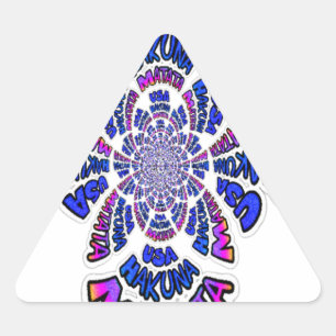 Adesivo Triangular Celebração dos EUA: Arte Dinâmica de Texto Encanta