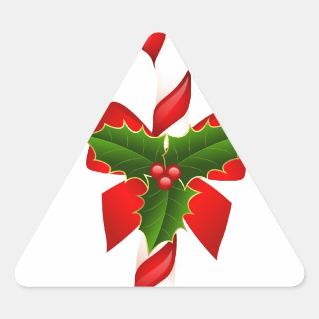 Adesivo Triangular Celebração dos Ornamentos de Árvore de Férias de N (Frente)