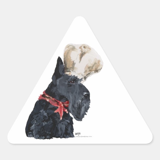 Adesivo Triangular Chef Terrier Escocês (Frente)