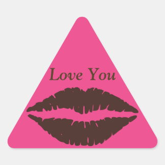 Adesivo Triangular Chocolate Castanho Lipstick Impressão rosa