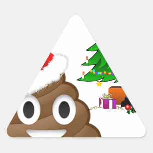 Adesivo Triangular christmas poo emoji