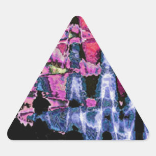 Adesivo Triangular Cinzas de Cinza Roxo bonito e Aquarelas Negras