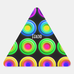 Adesivo Triangular Círculos 3D coloridos Funky