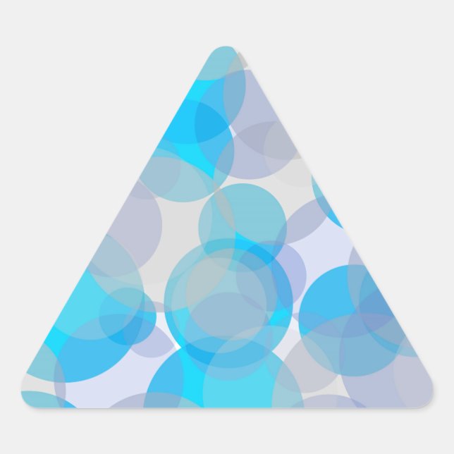 Adesivo Triangular Círculos abstrato azuis design (Frente)
