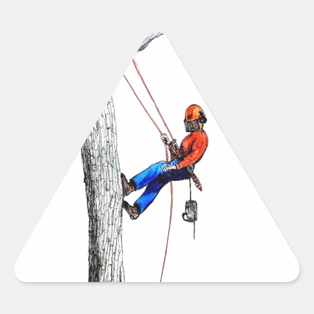 Adesivo Triangular Cirurgião Árvore Arborista (Frente)