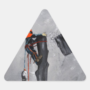 Adesivo Triangular Cirurgião Árvore Arborista