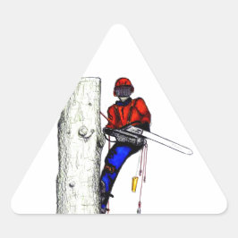Adesivo Triangular Cirurgião Árvore Arborista no trabalho presente Ch