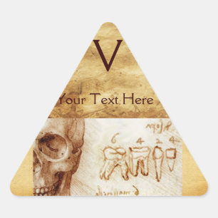 Adesivo Triangular CLÍNICA DENTAL, triângulo do pergaminho do