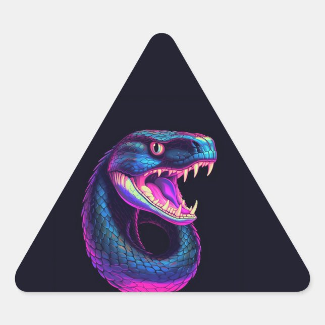 Adesivo Triangular Cobra Cobra no estilo estético Vaporwave (Frente)