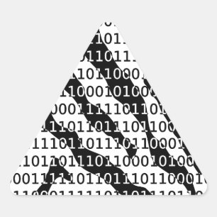Adesivo Triangular Código Binário Zebra Preto e Branco
