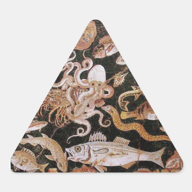ADESIVO TRIANGULAR COLEÇÃO POMPEII/OCEANO - CENA DA VIDA MARÍTIMA (Frente)
