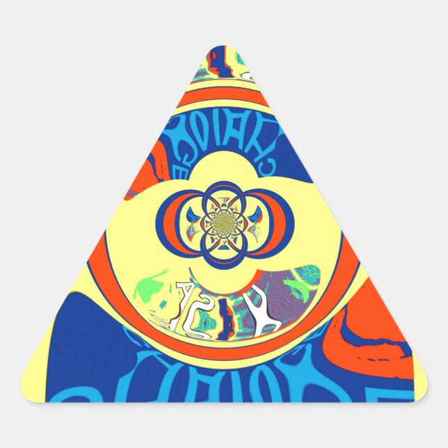 Adesivo Triangular Colorida USA Change: Uma Design festiva (Frente)