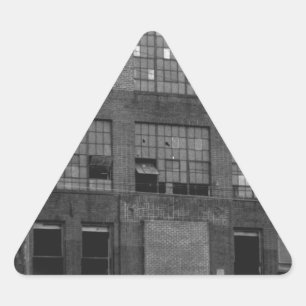 Adesivo Triangular Construção de fabricação abandonada