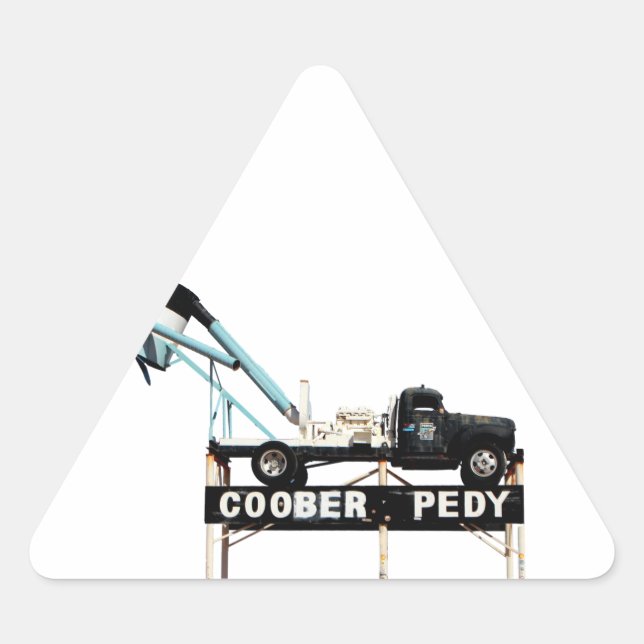 Adesivo Triangular Coober Pedy, Capital Opal do Mundo (Frente)