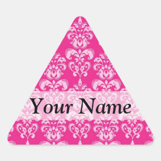 Adesivo Triangular Cor damasco rosa quente