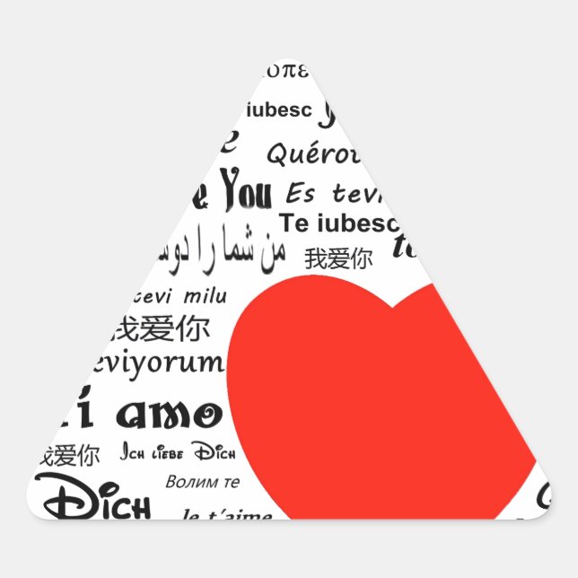 Adesivo Triangular coração eu te amo (Frente)
