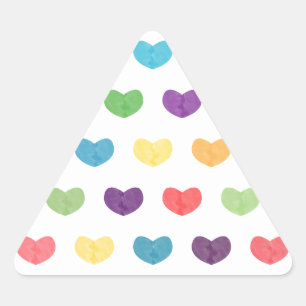 Adesivo Triangular Corações Cons Coloridos VI