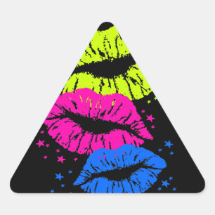 Adesivo Triangular Corey Tiger Lábios & Estrelas 80s