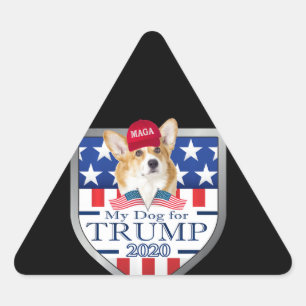 Adesivo Triangular Corgi   A Minha Trump De Cachorro 2020 Corgi De Lo