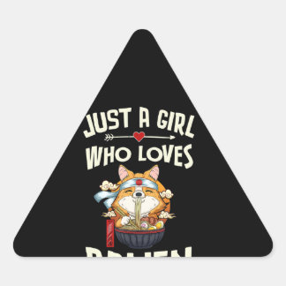 Adesivo Triangular Corgi Gift | Apenas uma garota que ama Ramen Kawai