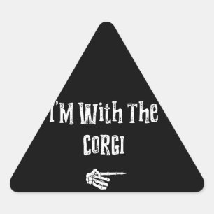 Adesivo Triangular Corgi Gift Eu estou com a fantasia de Dia das Br