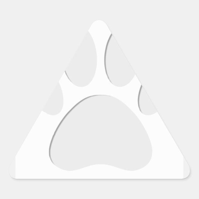 Adesivo Triangular Cortar Impressão de Pata de Cão (Frente)