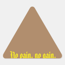 Adesivo Triangular cotações de motivação de academia e marrom claro