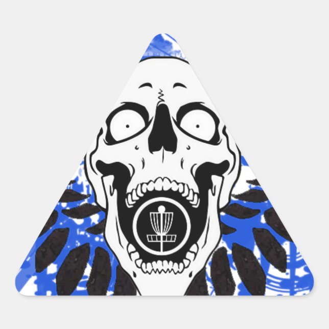 Adesivo Triangular Crânio de Golfe de Disco Voador (Frente)