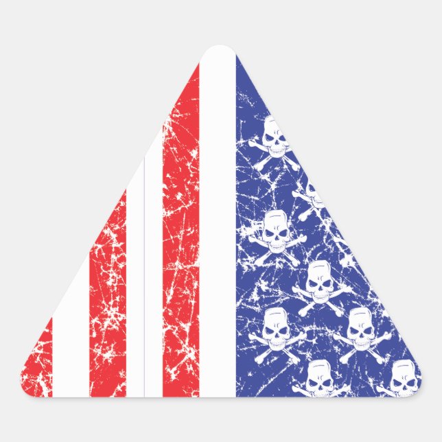 Adesivo Triangular Crânios Patrióticos (Frente)
